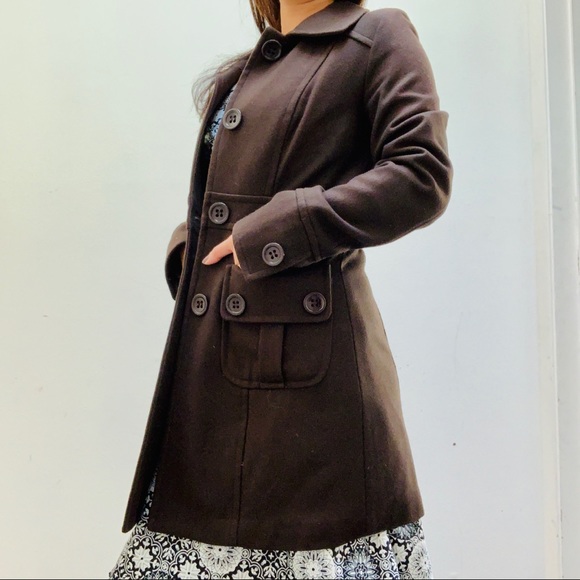 Tulle Jackets & Blazers - Tulle Brown Button up Pea Coat XS
